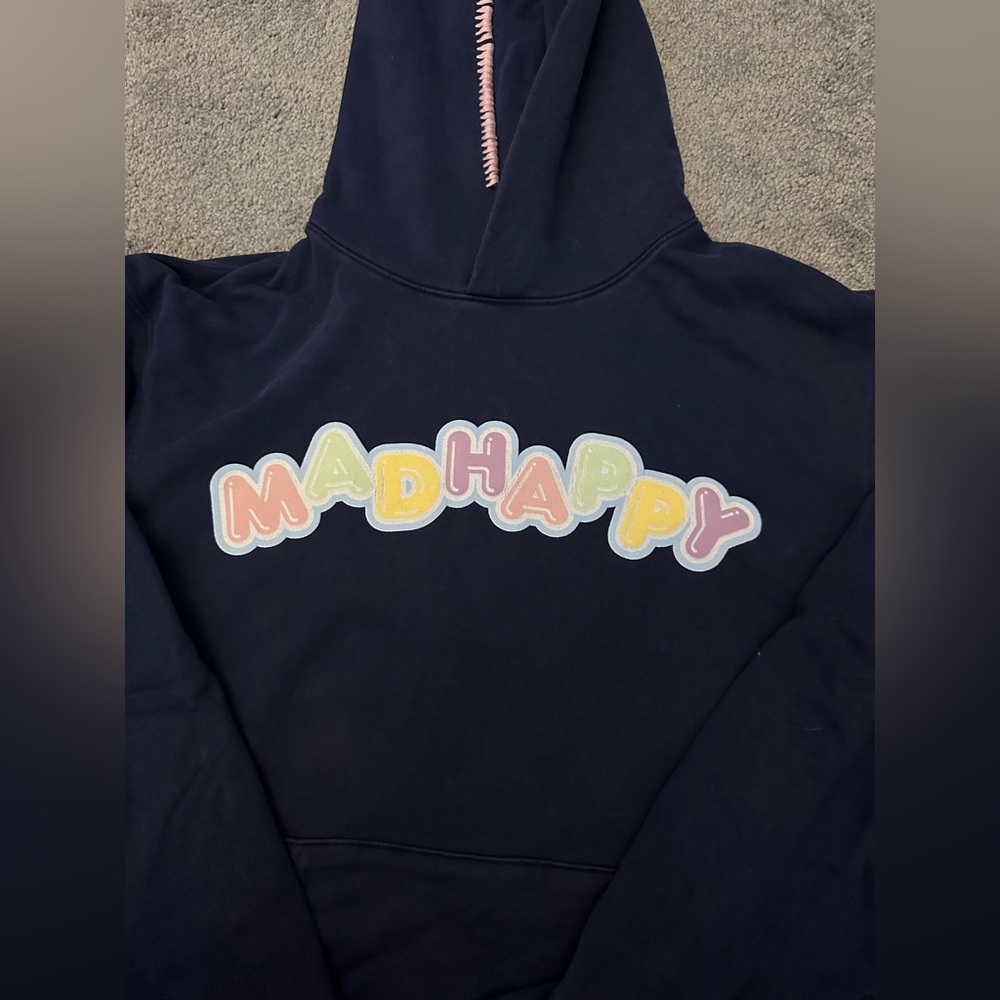 Madhappy Navy Hoodie with Pastel Multicolor Logo